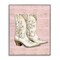 Stupell Industries Cowgirl Boots in White Framed Giclee Wall Art Design by Lettered and Lined